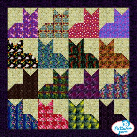 cat quilt block pattern free