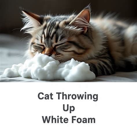 cat throw up white foam