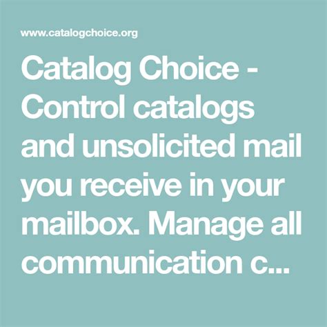 Catalog Choice Junk Mail