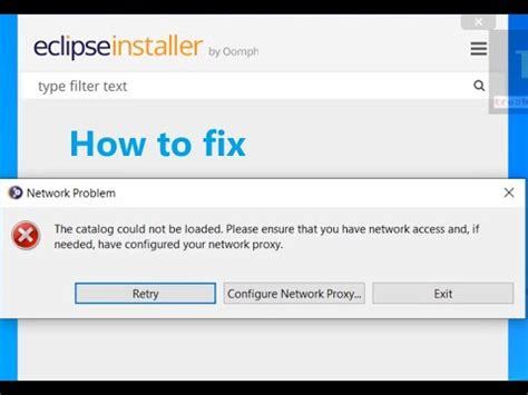 Catalog Could Not Be Loaded Eclipse