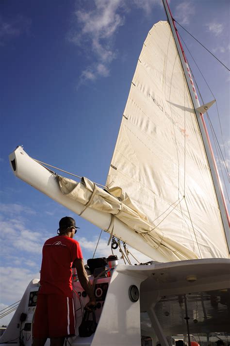catamaran setting sail