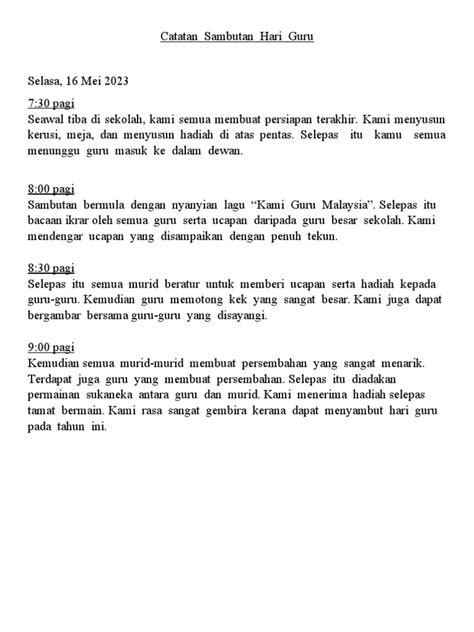 catatan hari guru