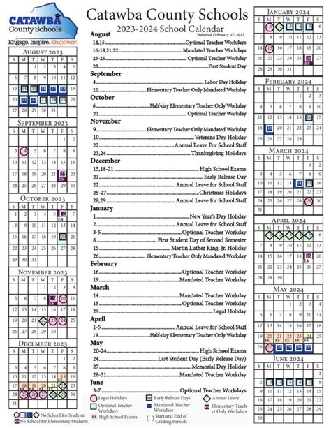 Catawba County Schools Calendar 2024-25