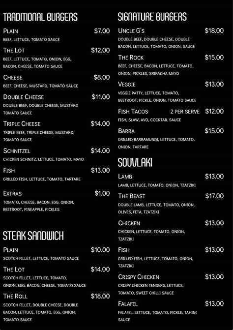 Catch Auburn Menu