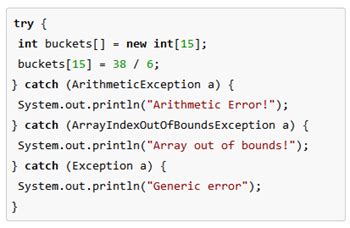 catch multiple types of exceptions java