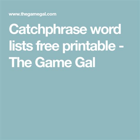 catch phrase game words list