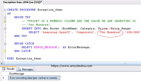 Catch Sql Exception C#
