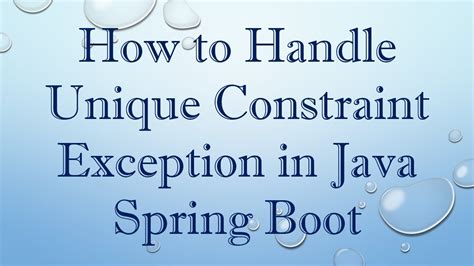 Catch Unique Constraint Violated Exception Java