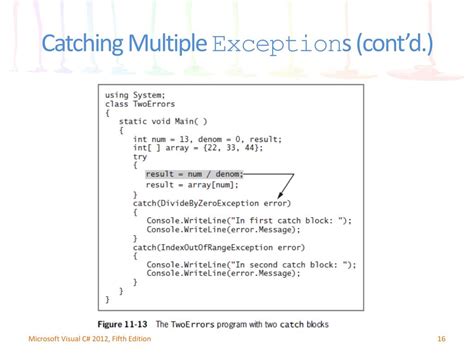 Catching Multiple Exceptions C#