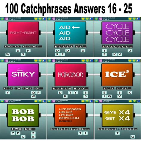 catchphrase quiz game answers