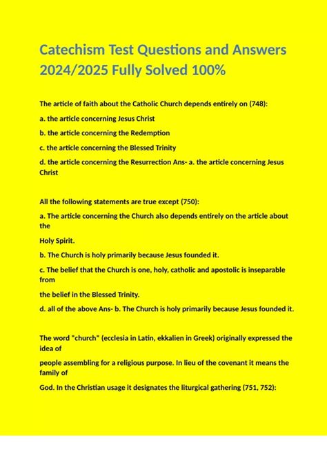 Catechism Questions And Answers