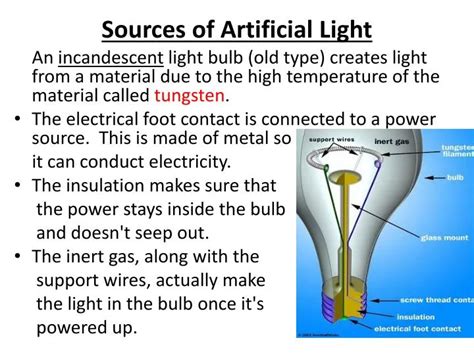 Categories Of Artificial Light Sources
