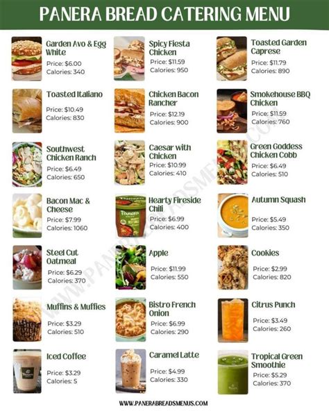 Catering Menu At Panera Bread