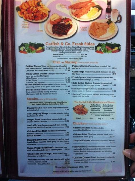 catfish and co restaurant menu