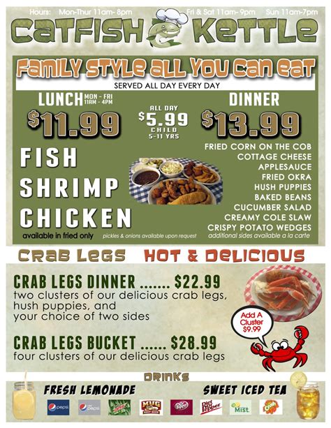 catfish kettle hours and menu