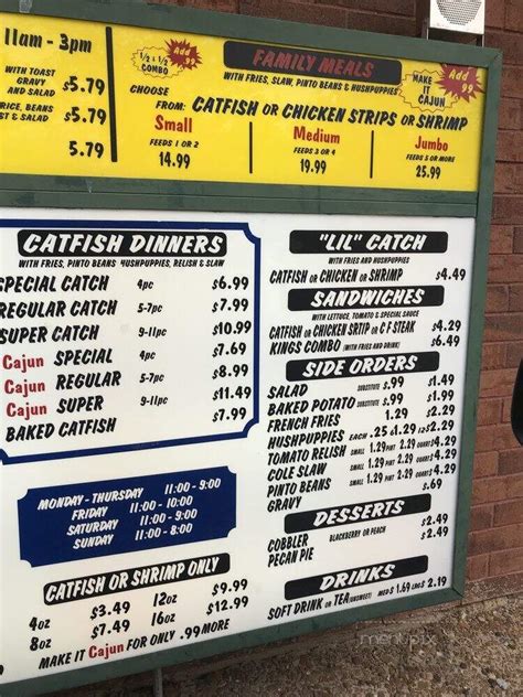 Catfish King Paris Menu