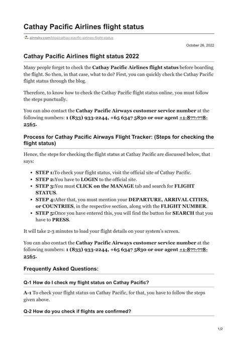 cathay pacific airways flight status