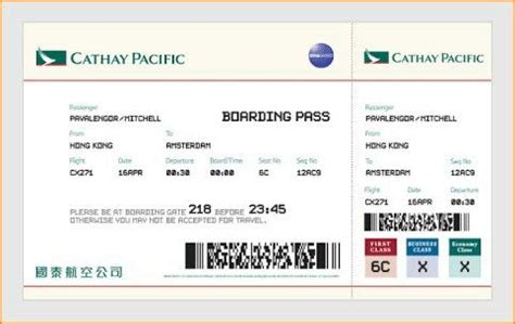 cathay pacific flight ticket