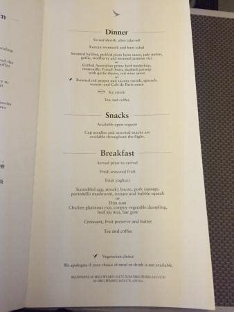 cathay pacific premium economy food menu