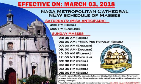 cathedral naga city mass schedule