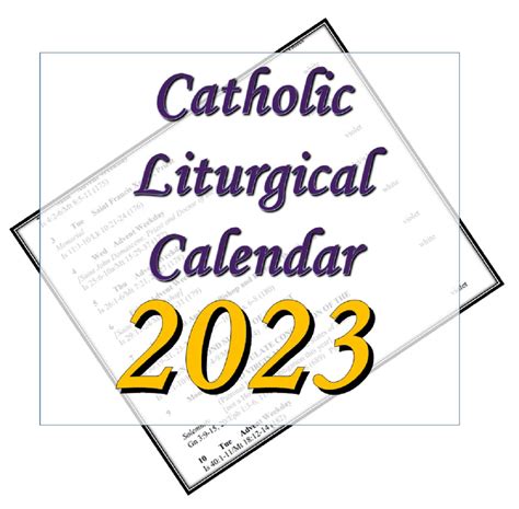 catholic church calendar for 2023