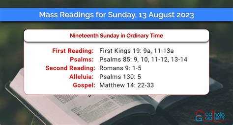 catholic mass readings for august 13 2023