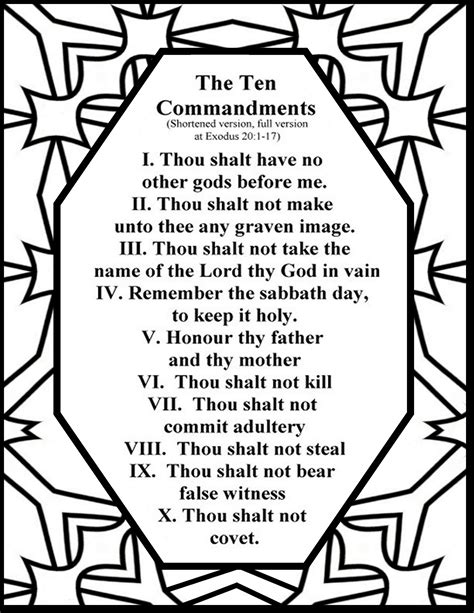 catholic ten commandments coloring pages