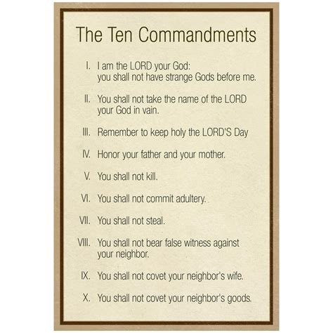 catholic ten commandments poster