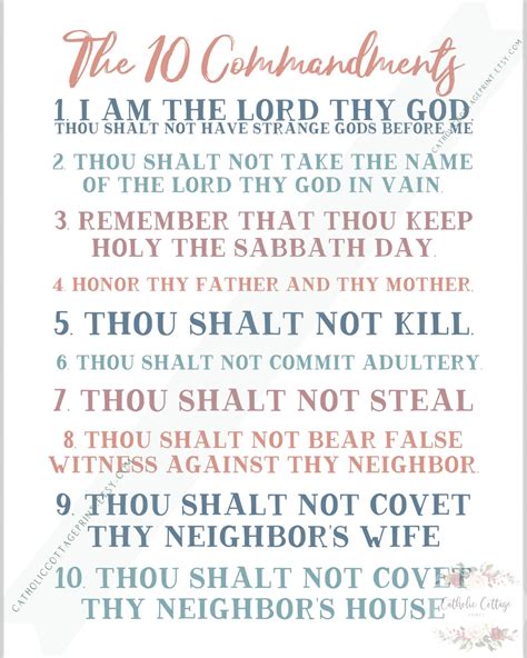catholic ten commandments printable
