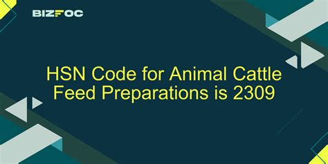 Cattle Feed Hsn Code