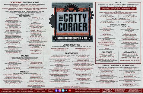 Catty Corner Menu