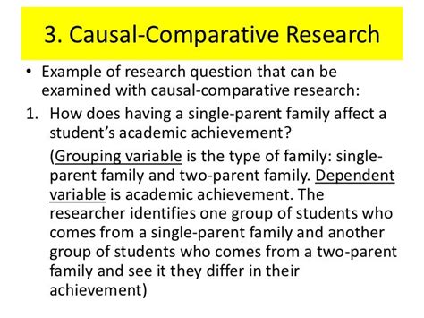 causal comparative research questions examples
