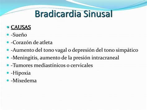causas de bradicardia sinusal