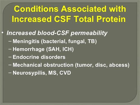 causes of increase protein in csf