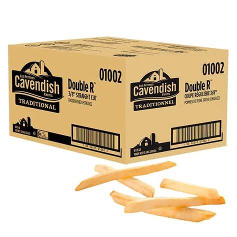 Cavendish Farms 4.5 lb. Clear Coat 3/8" Straight Cut French Fries 6/Case