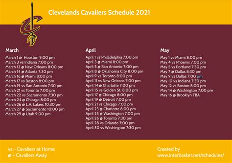 cavs home games schedule