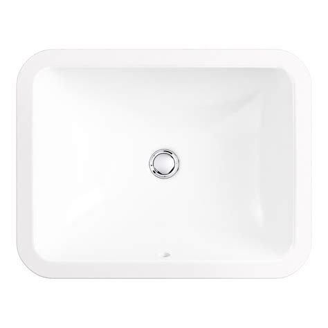 Caxton Undermount Rectangular Bathroom Sink With Overflow And Clamp Assembly In White