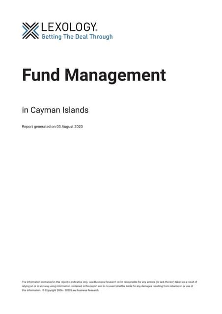 cayman islands regulated funds