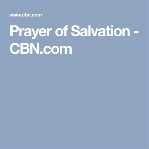 cbn prayer for salvation