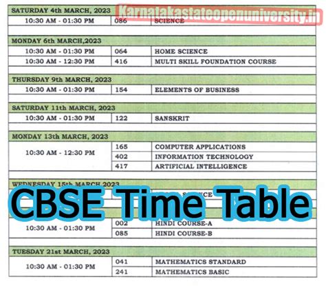 cbse 10th board exam time table 2024