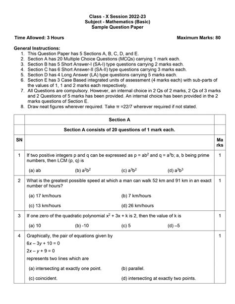 cbse class 10th paper 2023