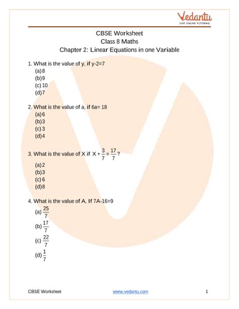 Cbse Maths Worksheet For Class 8