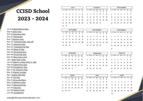 ccisd 2024 2025 school calendar