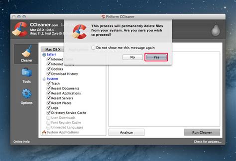 CCleaner Nun auch für Mac OS X. Final.