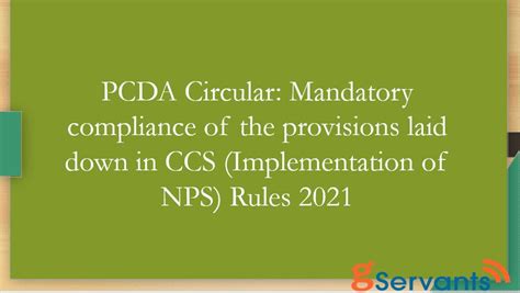 ccs implementation of nps rules 2021