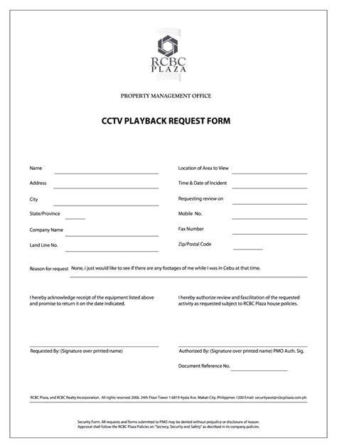 cctv footage request form template