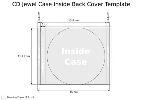 Cd Case Inlay Dimensions