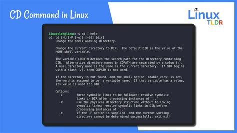 Cd Command In Linux With Options