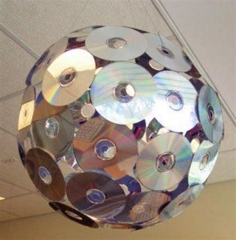 Disco ball made from old CDs