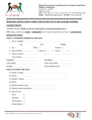 cdf bursary application forms kenya pdf